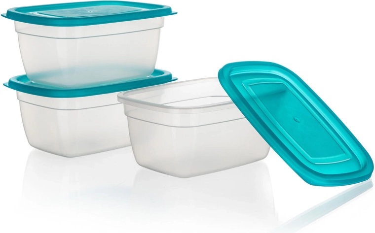 Set plastičnih posuda za hranu 0,95 l – tirkizna, 3 kom