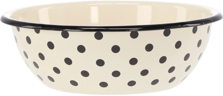 Emajlirana zdjela 1,5 l, promjer 20 cm, bijela s točkicama
