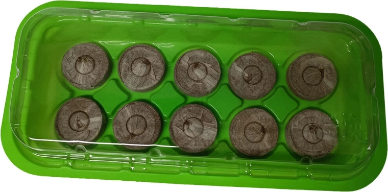 Set za predklicavanje s 10 kokosovih tableta i poklopcem