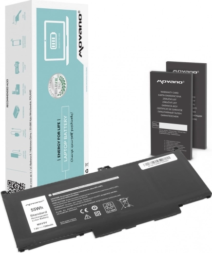 Movano baterija za Dell Latitude 5300/5310/7200/7300/7400 7200 mAh (55 Wh)