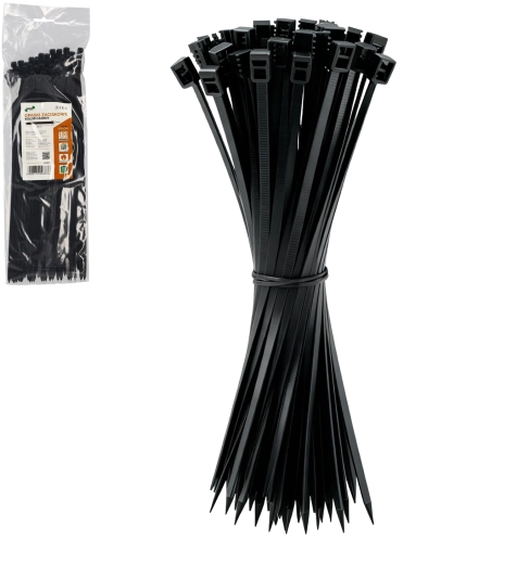 Set vezica 4,8 × 300 mm, crne, UV otporne (100 kom)