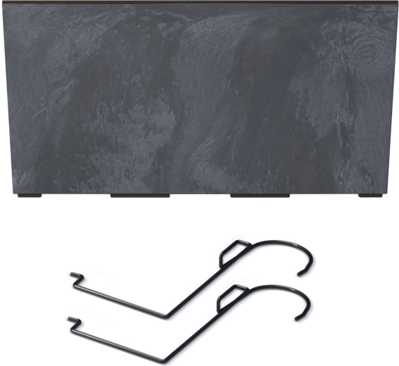 Žardinijera za ogradu URBI Case Beton Effect W s uloškom i kukama 58 cm antracit