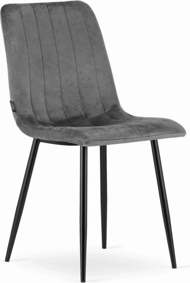 Tapecirane stolice 4 kom – tamnosiva baršun, metalne noge