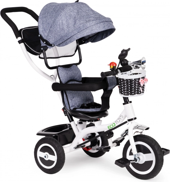 Dječja tricikl s rotirajućom tendom i izdržljivim kotačima ECOTOYS