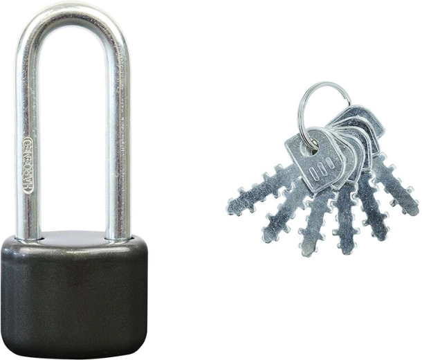 Lokot s produženim bravom, čelični, 6 ključeva