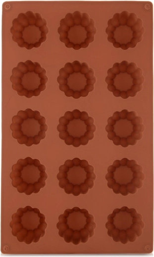Silikonski kalup za kekse i praline cvijet, smeđa 28 × 17 × 2,8 cm