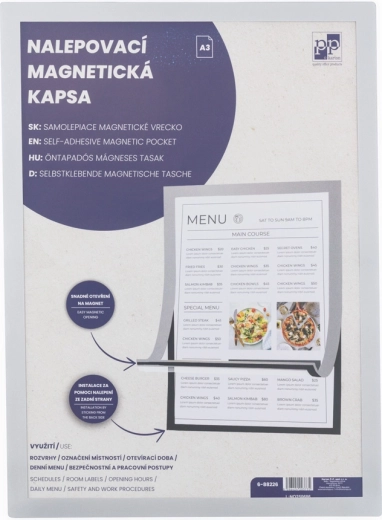 Samoljepljiva magnetska vrećica A3 sa srebrnim rubom