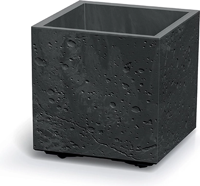 Saksija Sierra Square s betonskim efektom 38,5 × 38,5 × 37 cm – crni beton