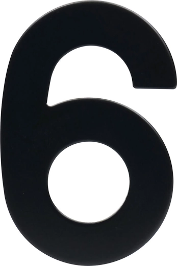 Kućni broj 6, 95 mm, nehrđajući čelik, crna mat