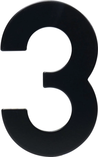 Kućni broj 3, 95 mm, nehrđajući čelik, crna mat