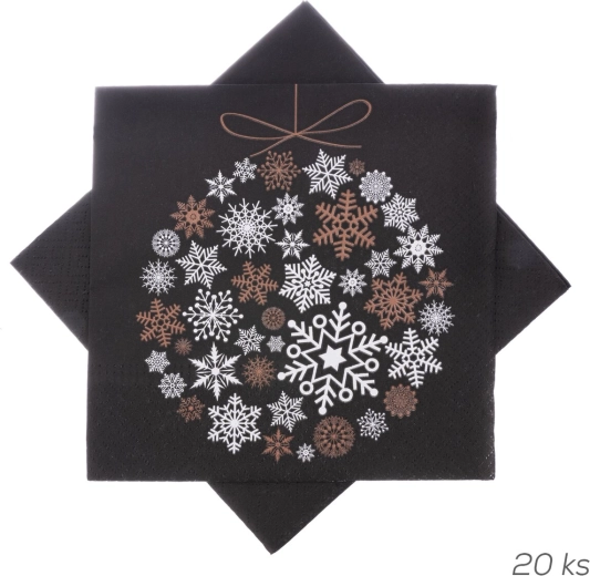 Papirnate salvete Baňka crne 33 × 33 cm 20 kom