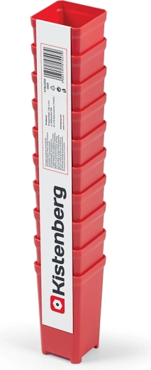Set od 10 plastičnih kutija za alat TAGER BOX, crvene, 5 × 5 × 9,7 cm