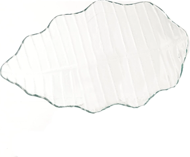 Stakleni pladanj za posluživanje u obliku lista 36 × 23 × 4 cm