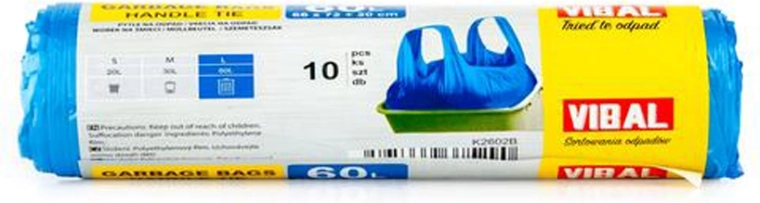 Vreće za otpad s ručkama 60 l, 10 kom, plave