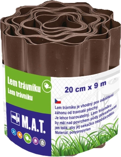 Plastični rub travnjaka 20 cm × 9 m, smeđi