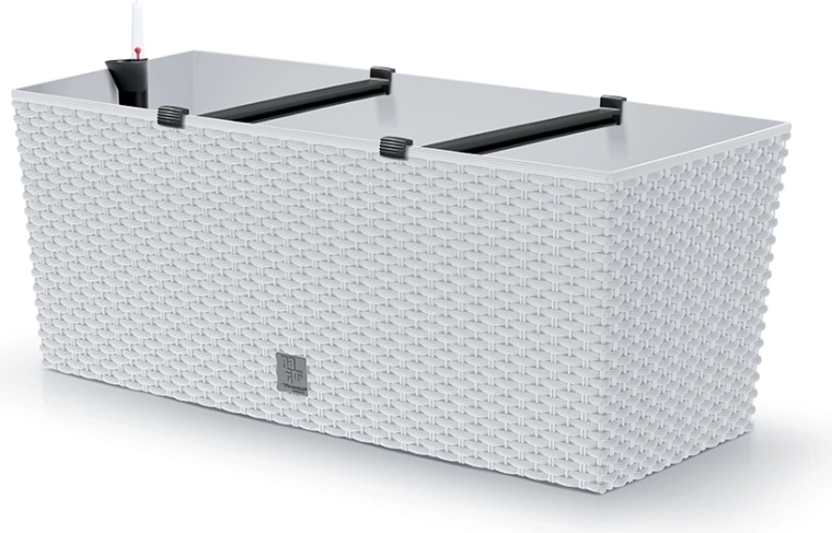 Samozalijevajuća ratan žardinjera 50 cm bijela