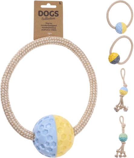 Piskajući loptica s užetom za pse od TPR-a i pamuka