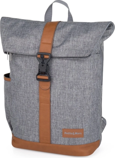 Ruksak za prematanje za kolica Petite&Mars Jackob Ultimate Grey