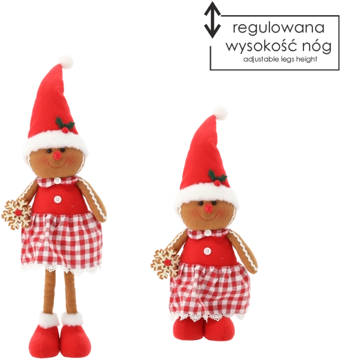Božićna dekoracija gingerbread djevojčica s teleskopskim nogama
