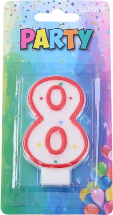 Zabavna svijeća crvena oblik broja 8