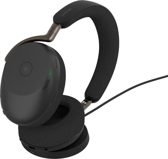 Bežična naglavna slušalica Jabra Evolve3 85 MS s punjačkom kolijevkom, crna