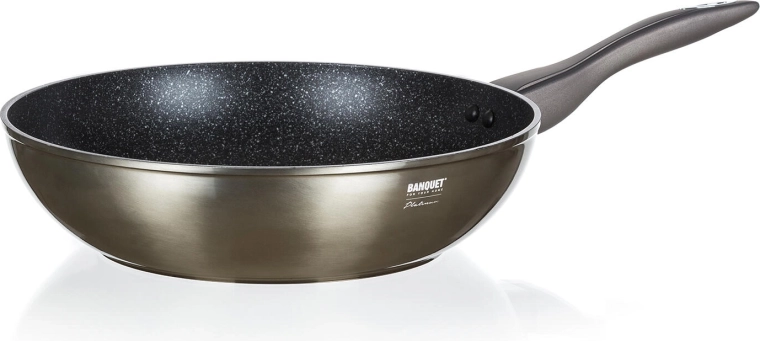 Wok tava 28 cm METALLIC PLATINUM s neljepljivom površinom