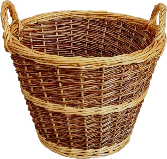 Koš od neoljuštene vrbove šibe za travu i voće, promjer 40 cm