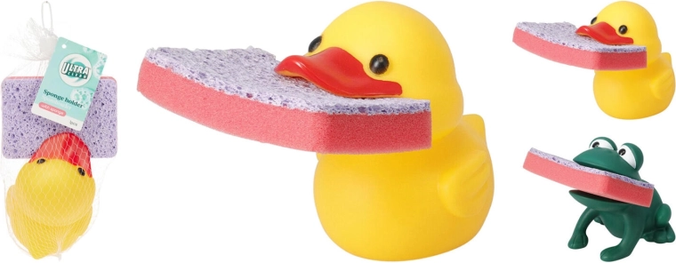 Držač za spužvicu Patka ili Žaba, PVC/PU, mix dekora