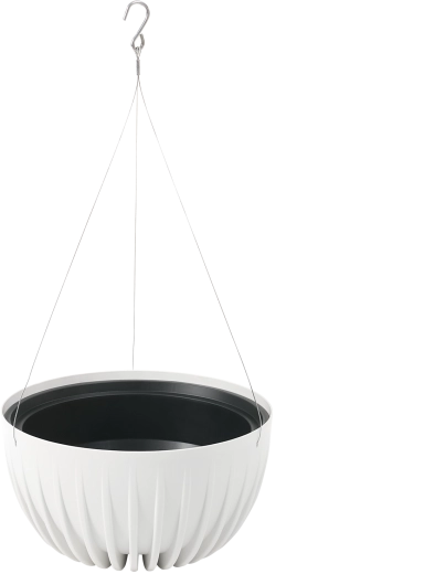 Viseća cvjetna posuda Mira Eco Recycled 30 cm – bijela