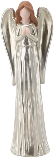 Božićna figurica srebrni anđeo 9,5 × 7 × 28 cm
