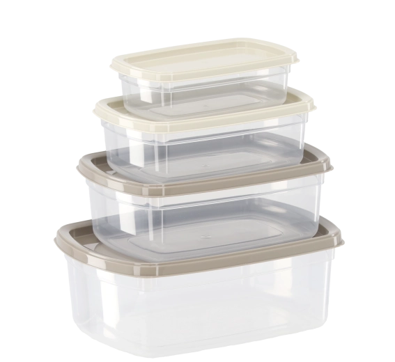 Set plastičnih posuda za hranu, 4 kom – 0,25 l, 0,5 l, 0,75 l, 1,2 l