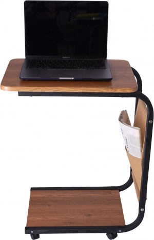 Pomični konferencijski stolić / Bočni konferencijski stolić na kotačićima - tamna boja