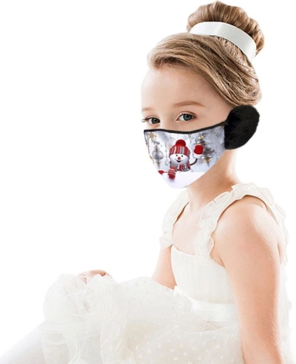 Dječja božićna maska s ušima - Snjegović