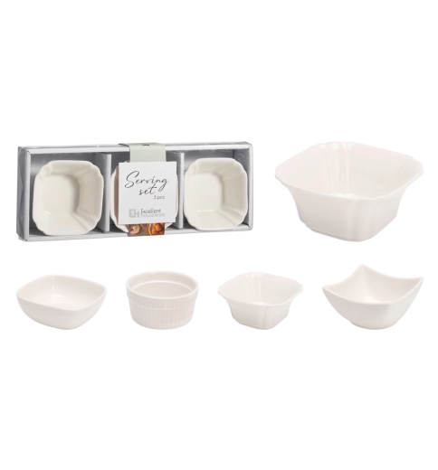 Set porculanskih zdjelica 10 cm EXCELLENT HOUSEWARE, bijela, 3 kom