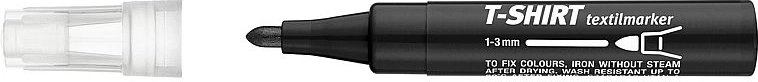 Marker za tekstil crni s okruglim vrhom 1–3 mm