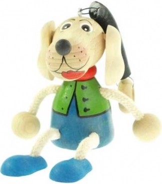 Jazavčar na opruzi – drvena viseća igračka