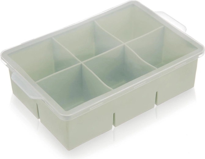 Silikonski kalup za XXL kocke leda s poklopcem, zelena 18,5 × 12 × 5 cm