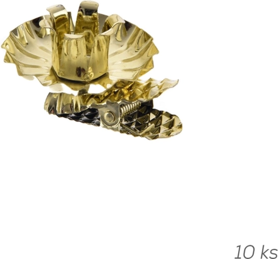 Zlatni metalni božićni držači za svijeće s kopčom, 10 kom (promjer 1,5 cm)