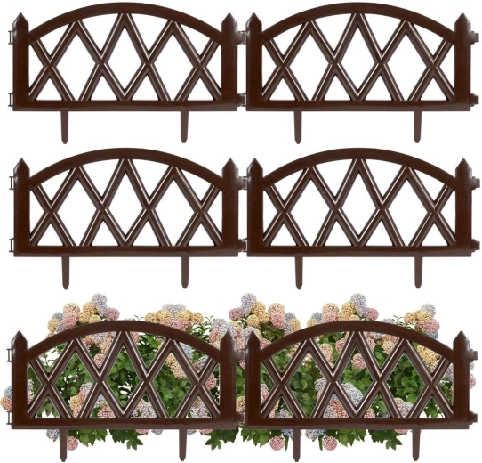 Smeđa vrtna ograda 50 × 30 cm, set 6 kom