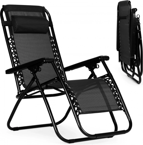 Vrtna stolica s podesivim naslonom ZERO GRAVITY ModernHome - crna