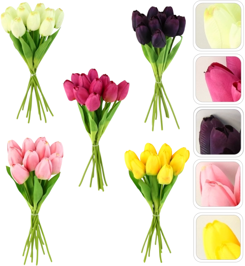 Umjetni buket tulipana 10 kom, 30 cm, miks boja