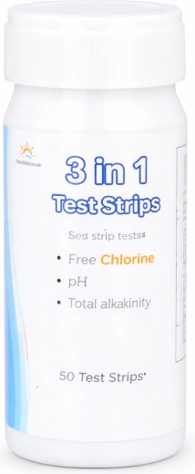 Testne trakice za bazen 3-u-1 – slobodni klor, pH i alkalitet (50 kom)