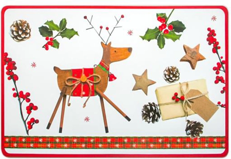 Božićni plastični podmetač Toro s jelenom 28 × 43 cm