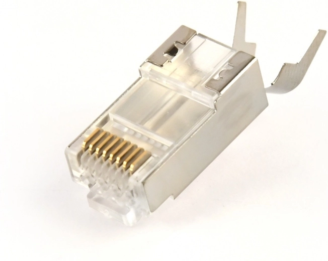 Oklopljeni prolazni RJ45 konektori CAT7, pozlaćeni 15 µm, pakiranje 50 kom