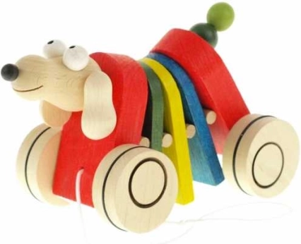 Drvena vučna igračka Pas klapetaljka