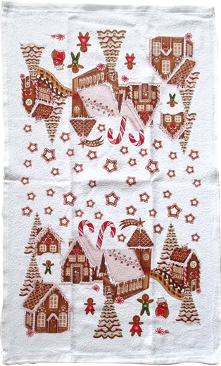 Kuhinjska krpa TORO Gingerbread seosce 38 × 63 cm