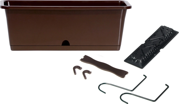 Balkonska žardinjera s kukama 40 cm, smeđa