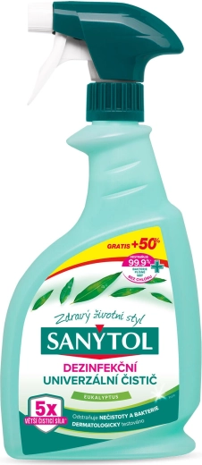 SANYTOL dezinficijens univerzalno sredstvo za čišćenje u spreju eukaliptus 500 ml + 50 % gratis