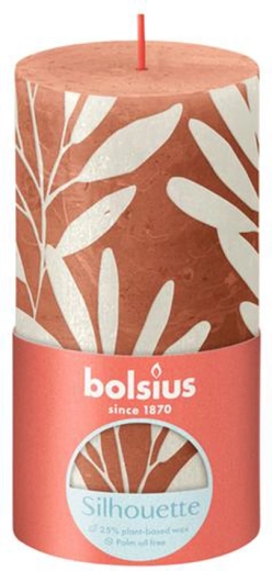 Rustikalna svijeća koraljna i kadulja 130 × 68 mm