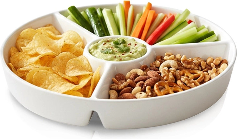 Porculanski bijeli podijeljeni tanjur za predjela 26 cm